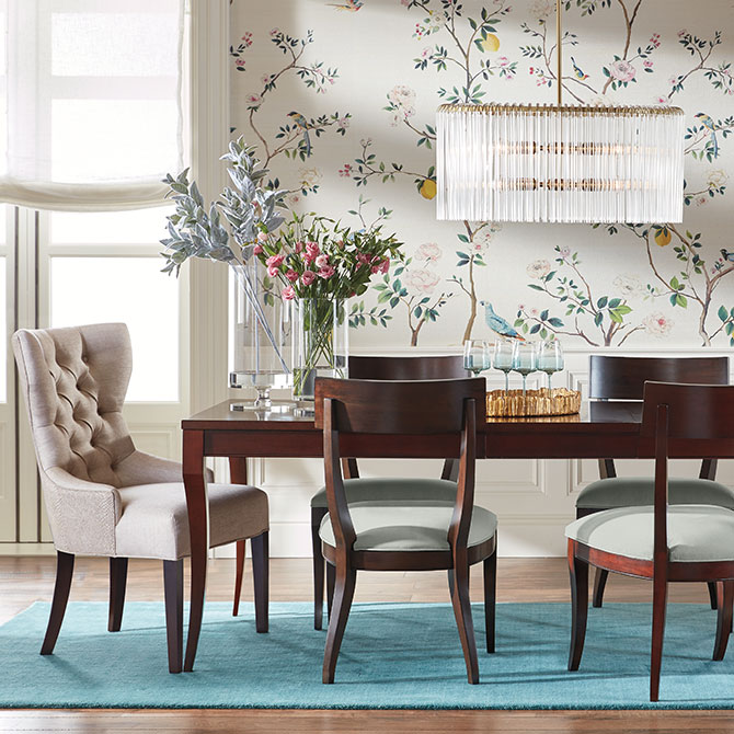 floral pastel dining room