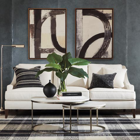 Chic in Charcoal Living Room Tile