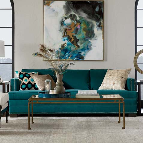 This Living Room Is The Real Teal Tile