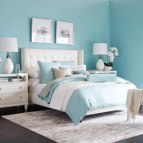 Billowy Blue & White Bedroom Tile
